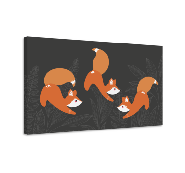 Slika na platnu životinje lisica koja se igra - TenStickers