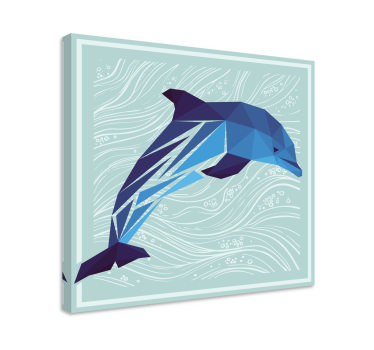 Geometric-animals lijepo dupin animal canvas - TenStickers