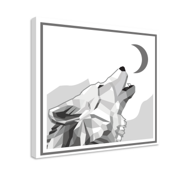 Slika na platnu psi vuk koji zavija - TenStickers