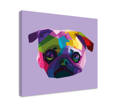 Slika na platnu psi Šarena lice mopsice - TenStickers