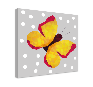 Slika na platnu leptir žuta geometrijska krila - TenStickers