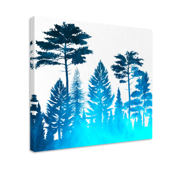Slika na platnu stabla silueta šumske scene - TenStickers