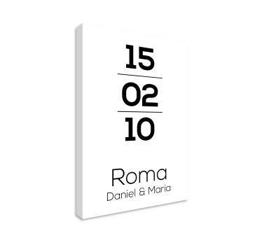 Personalizirane slike na platnu romski datum - TenStickers