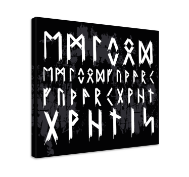 Vikinška abeceda vintage nordijsko platno - TenStickers