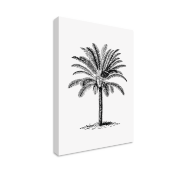 Palma tinta silueta stablo print na platnu - TenStickers