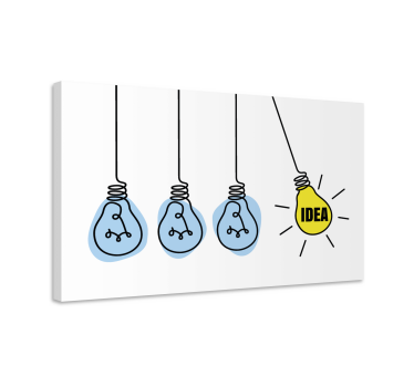 Slika na platnu motivacijski ideja sa žaruljama svjetlosti - TenStickers