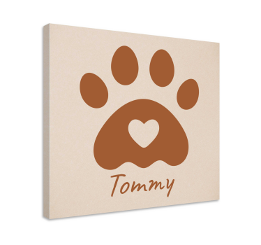 Personalizirane slike na platnu šapa s imenom - TenStickers