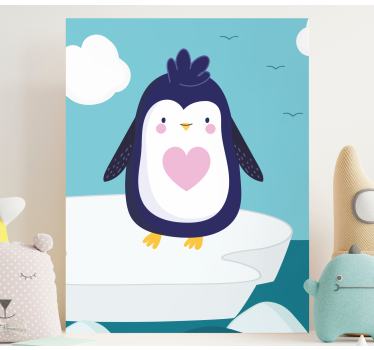 3d platno slatkog pingvin lika - TenStickers