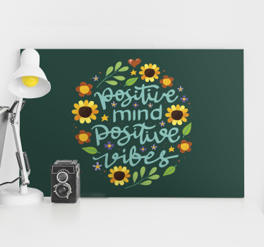 Cvijeće i motivacijski citat inspirativno platno - TenStickers