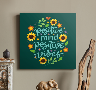 Cvijeće i motivacijski citat inspirativno platno - TenStickers
