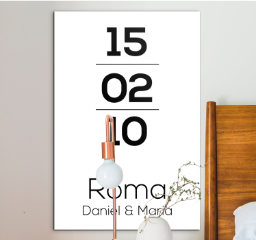 Personalizirane slike na platnu romski datum - TenStickers