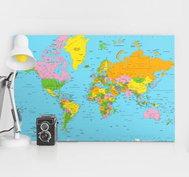 Atlas u boji umjetničko platno svijeta atlas u boji - TenStickers