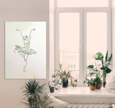 Balerina u pozi crte umjetničke zidne slike za dječji vrtić - TenStickers