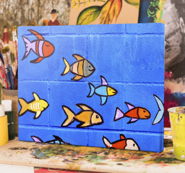Ciglani zid ocean print na platnu - TenStickers