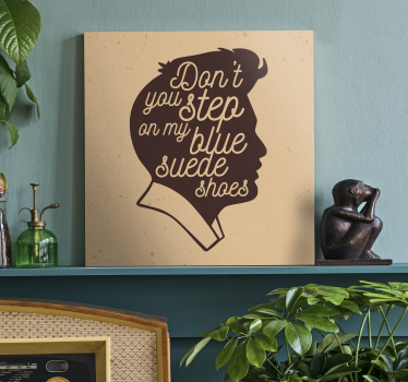 Cipele od plave antilop glazbeno zidno umjetničko platno - TenStickers