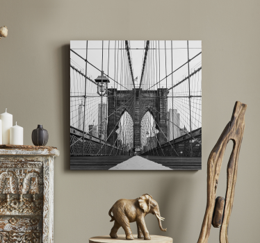 Crno-bijele 3d slike na platnu brooklyn bridge - TenStickers