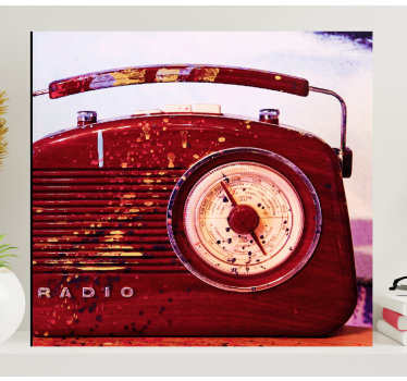 Crveni vintage radio vintage zidni otisci - TenStickers