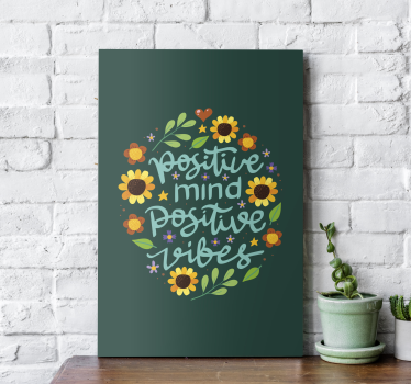 Cvijeće i motivacijski citat inspirativno platno - TenStickers