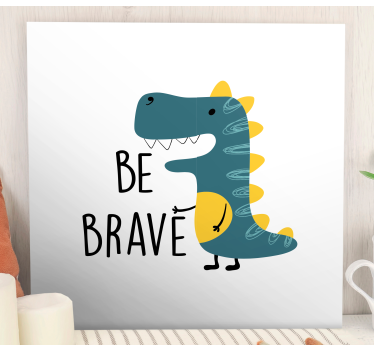 Dinosaur biti hrabar nordijska umjetnost na platnu - TenStickers