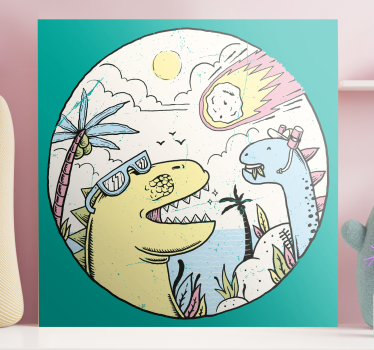 Dinosauri koji padaju zidovi zidova meteorita - TenStickers