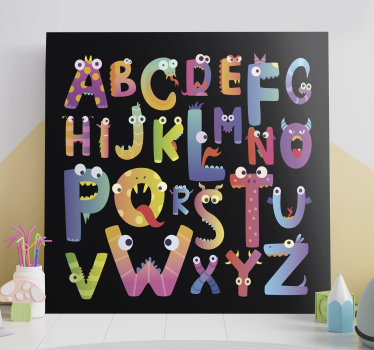 Dječja abeceda slovo na platnu zidna umjetnost - TenStickers