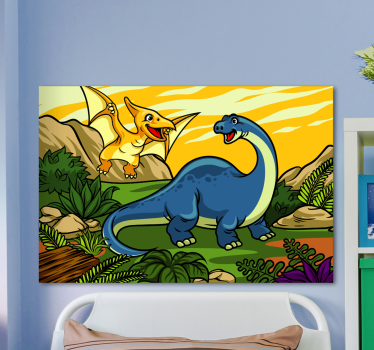 Dječji dinosauri jura s pejzažnom zidnom umjetnošću - TenStickers
