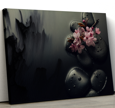 Elegantes flores piedras zen sofisticirani otisci na platnu - TenStickers