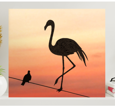 Flamingo i ptice dizajn dvorane grafike platna - TenStickers