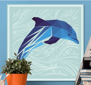 Geometric-animals lijepo dupin animal canvas - TenStickers