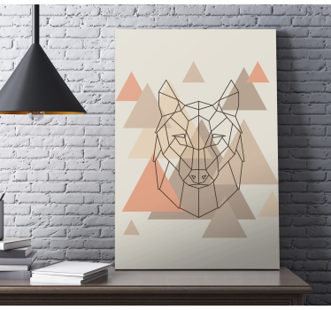 Geometrijske ilustracije vuka pas slike platna - TenStickers