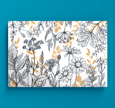 "glamour floral" varijacija sa zlatnim cvjetnim platnom - TenStickers