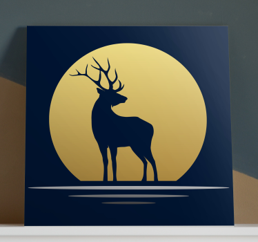 Jelen na otiscima platna na mjesečini - TenStickers