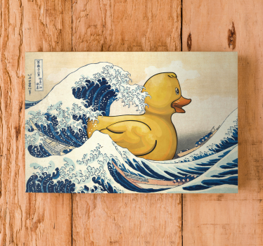 Kanagawa gumena patka platno art - TenStickers