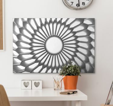 Mandala bijeli dijamant 3d grafike moderne umjetnosti na platnu - TenStickers