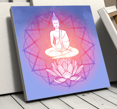Mandala buda meditirajući mandala ispis umjetnosti na zidu - TenStickers