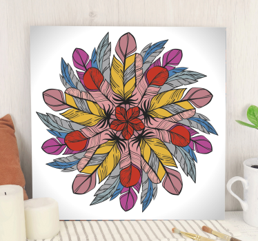 Mandala od perja mandala ispis umjetnosti na zidu - TenStickers
