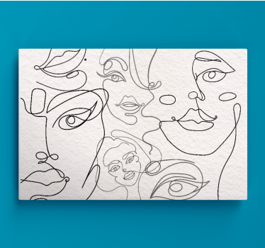 Minimalistička lica lineart moderna umjetnost otisci na platnu - TenStickers