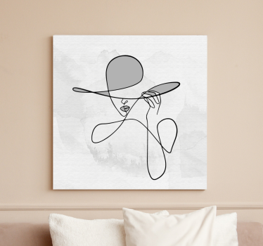 Minimalistička žena s otiscima na platnu za šešir dvorane - TenStickers