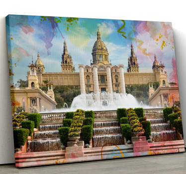 Otisci grada skyline barcelone montjuic - TenStickers