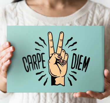 Slika na platnu citati carpe diem pokret rukom - TenStickers