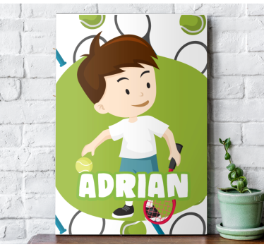 Slika na platnu djeca personalizirana lopta za tenis - TenStickers