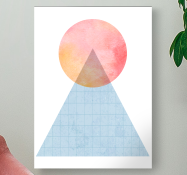 Slika na platnu geometrijski oblik trokuta zalaska sunca - TenStickers