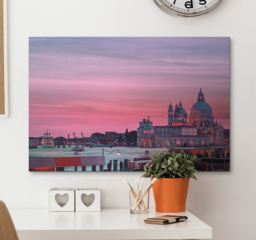 Slika na platnu gradova silueta venecijanskog zalaska sunca - TenStickers