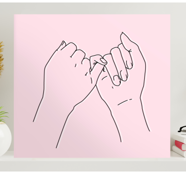 Slika na platnu ljudi i likovi gesta pinky obećanja - TenStickers