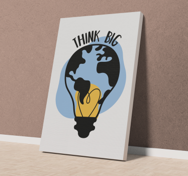 Slika na platnu motivacijski svijet u obliku žarulje - TenStickers