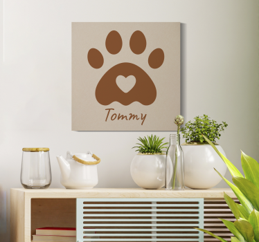 Personalizirane slike na platnu šapa s imenom - TenStickers