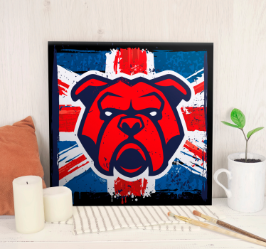 Slika na platnu psi buldog britanska zastava - TenStickers
