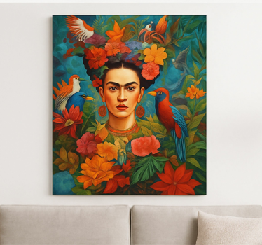 Slika na platnu umjetnost frida kahlo egzotične ptice - TenStickers