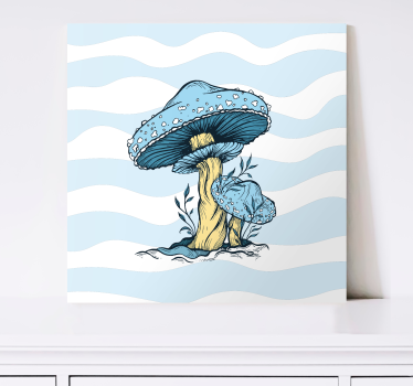 Plava gljiva ilustracija kuhinja platno umjetnost - TenStickers
