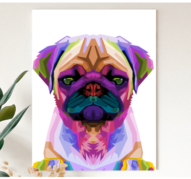 Pop art slike mops pas platnu slike - TenStickers